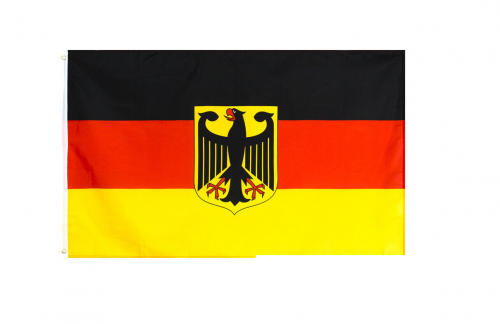 Fahne Flagge Deutschland 90x150 mit Ösen und Wappen Fanartikel Deko WM EM Neu